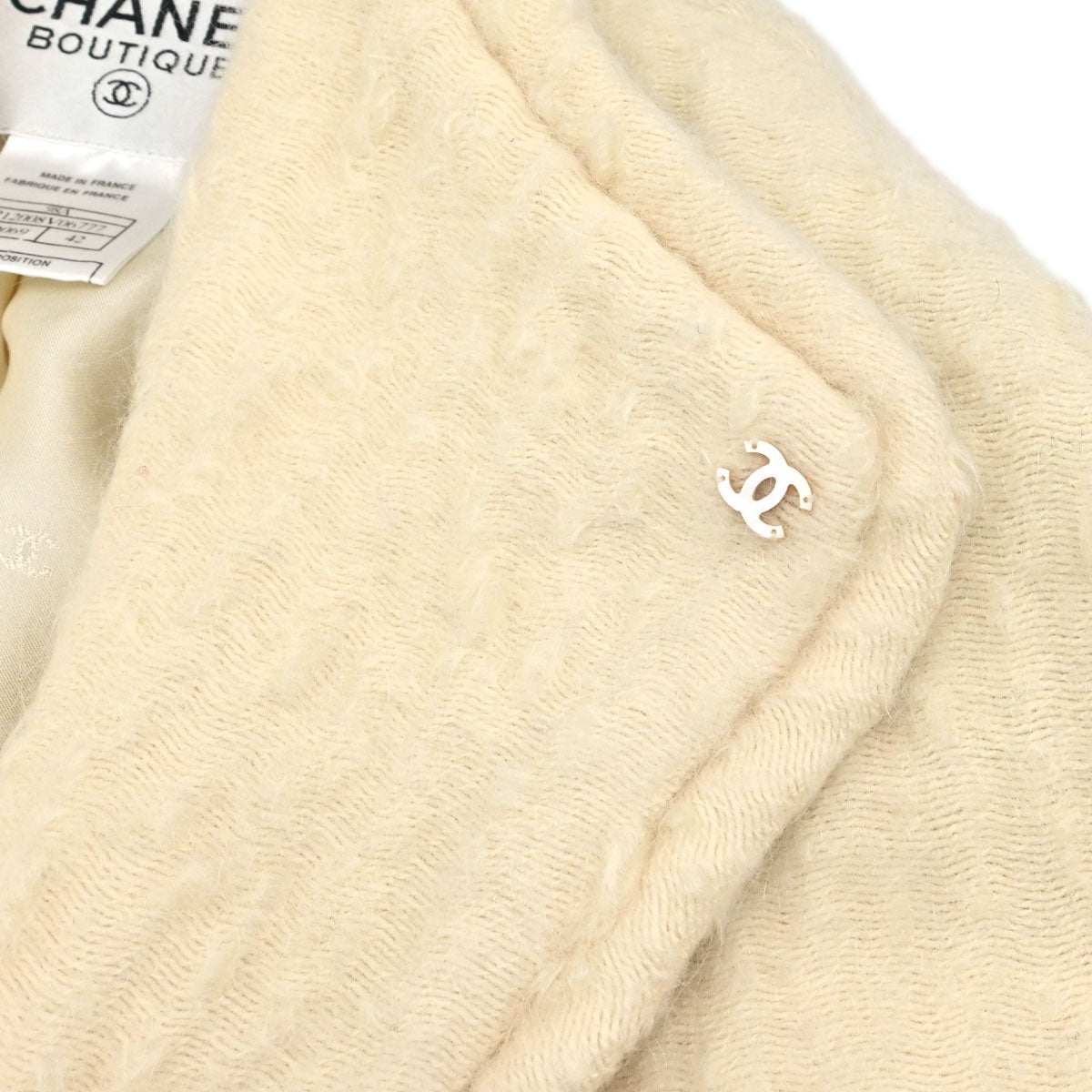 Chanel 1998 Single Breasted Jacket Ivory #42