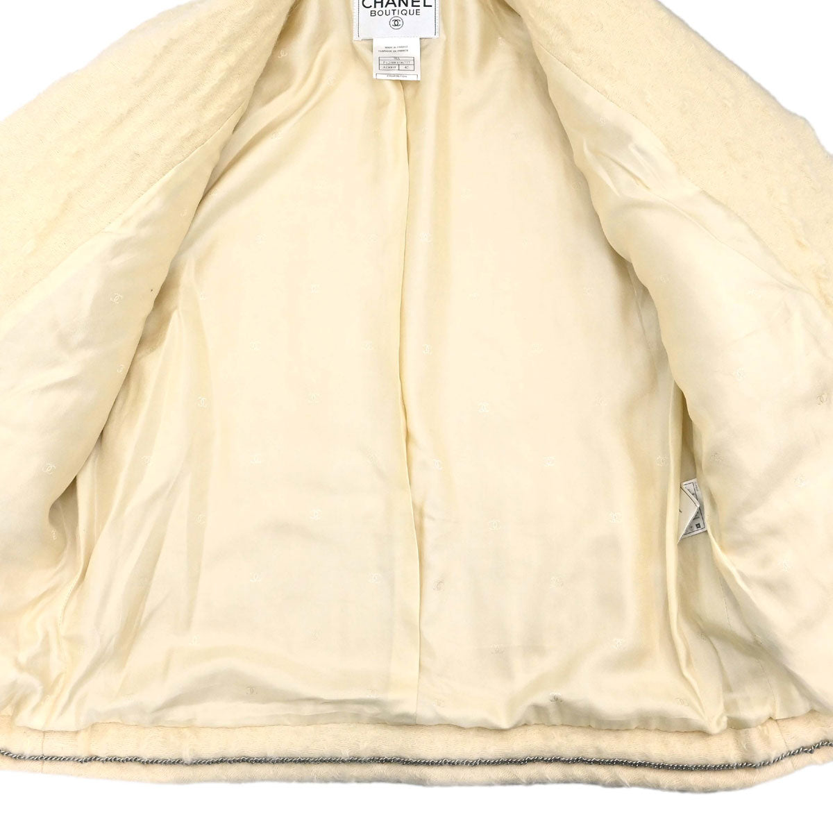 Chanel 1998 Single Breasted Jacket Ivory #42