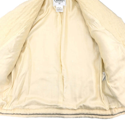 Chanel 1998 Single Breasted Jacket Ivory #42