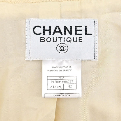 Chanel 1998 Single Breasted Jacket Ivory #42