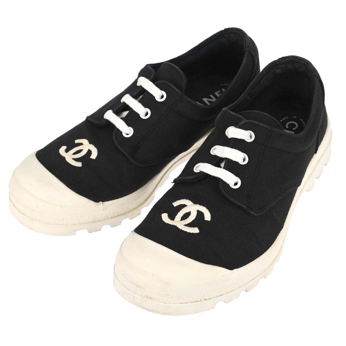 Chanel * Sneakers Black White Shoes #36