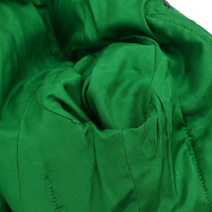 Chanel Collarless Houndstooth Tweed Jacket Green