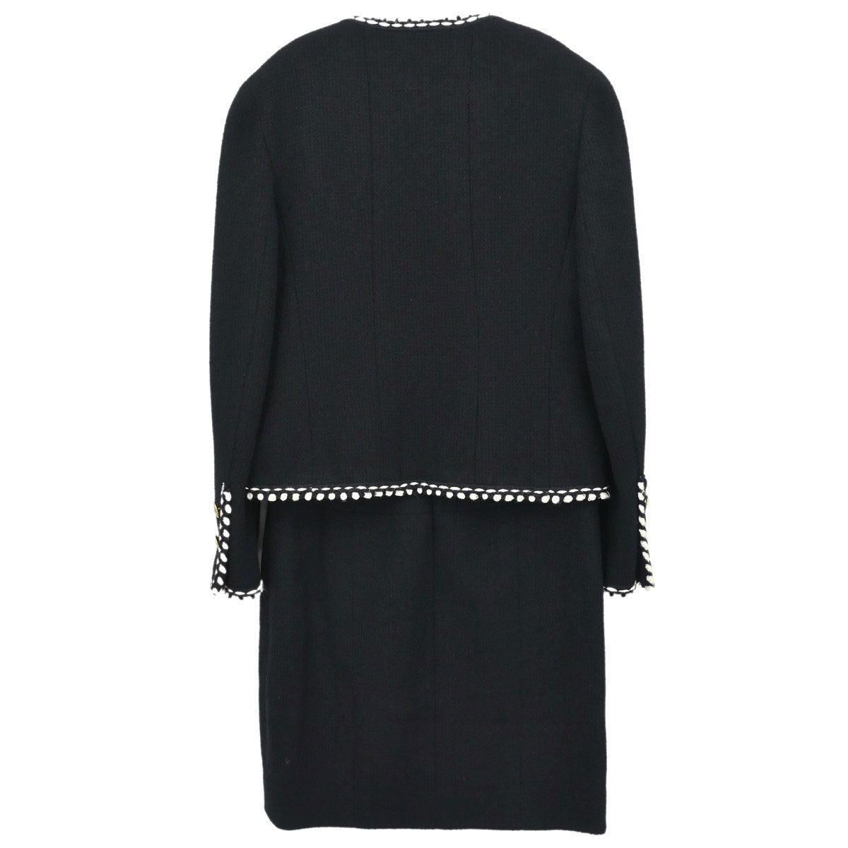 Chanel 1994 Setup Suit Jacket Skirt Black #36 #38