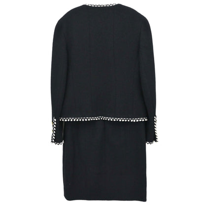 Chanel 1994 Setup Suit Jacket Skirt Black #36 #38