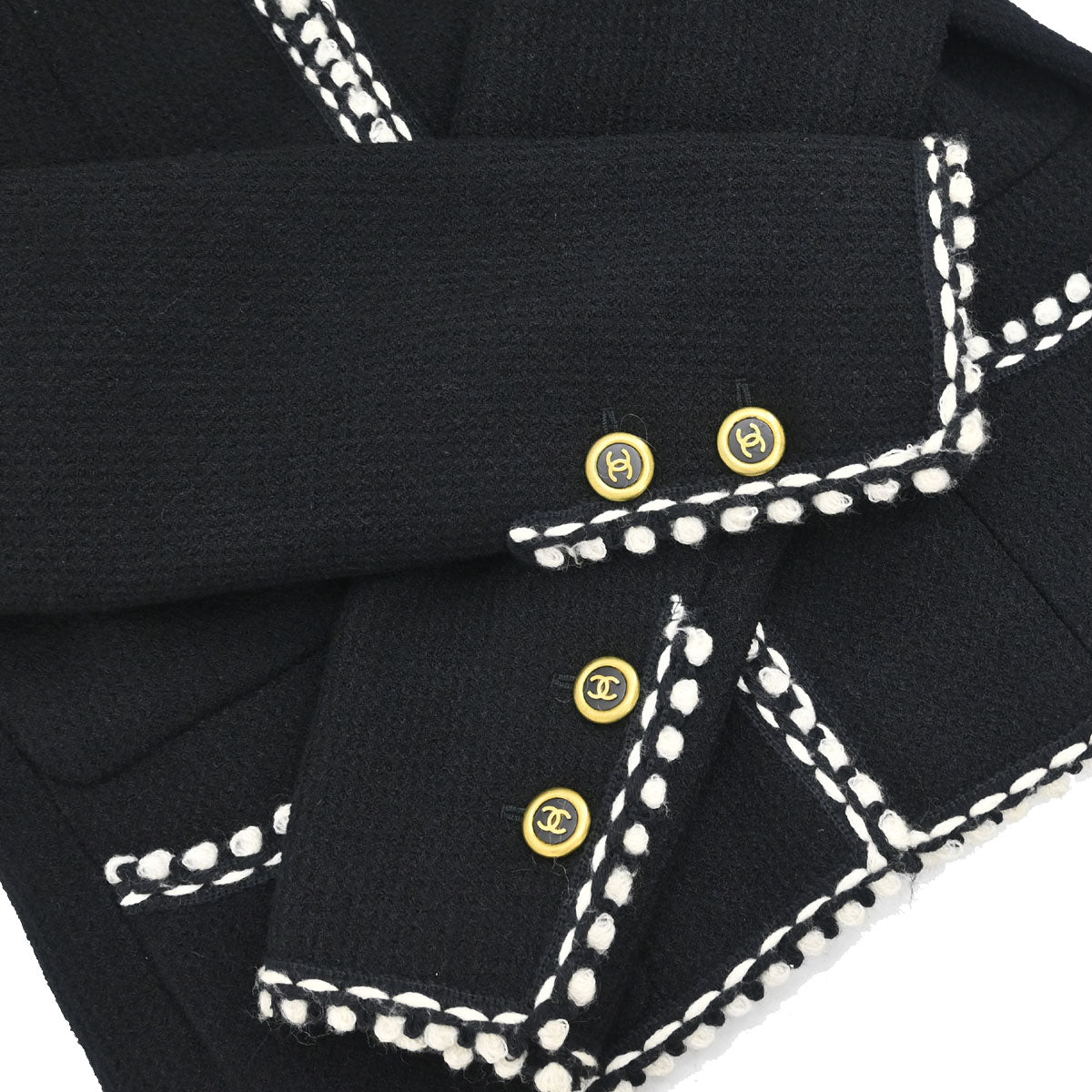 Chanel 1994 Setup Suit Jacket Skirt Black #36 #38
