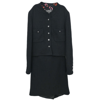 Chanel 1996 Setup Suit Jacket Skirt Black #42
