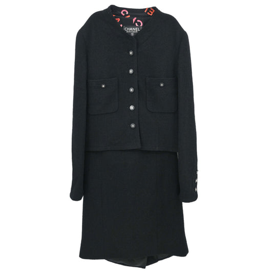 Chanel 1996 Setup Suit Jacket Skirt Black #42