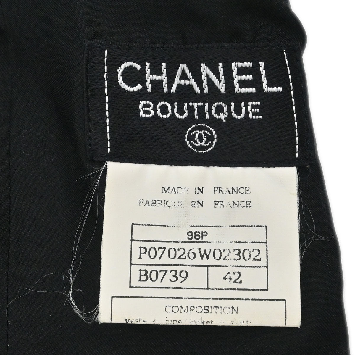 Chanel 1996 Setup Suit Jacket Skirt Black #42