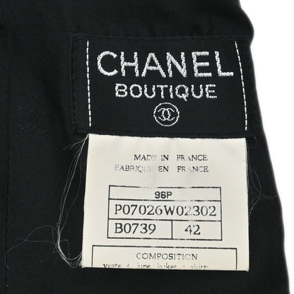 Chanel 1996 Setup Suit Jacket Skirt Black #42