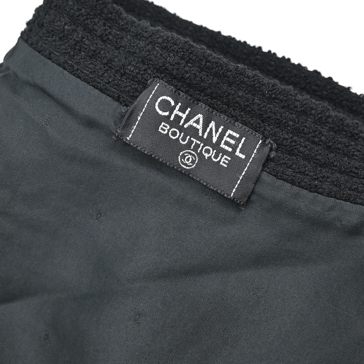 Chanel Setup Suit Jacket Skirt Tweed Black