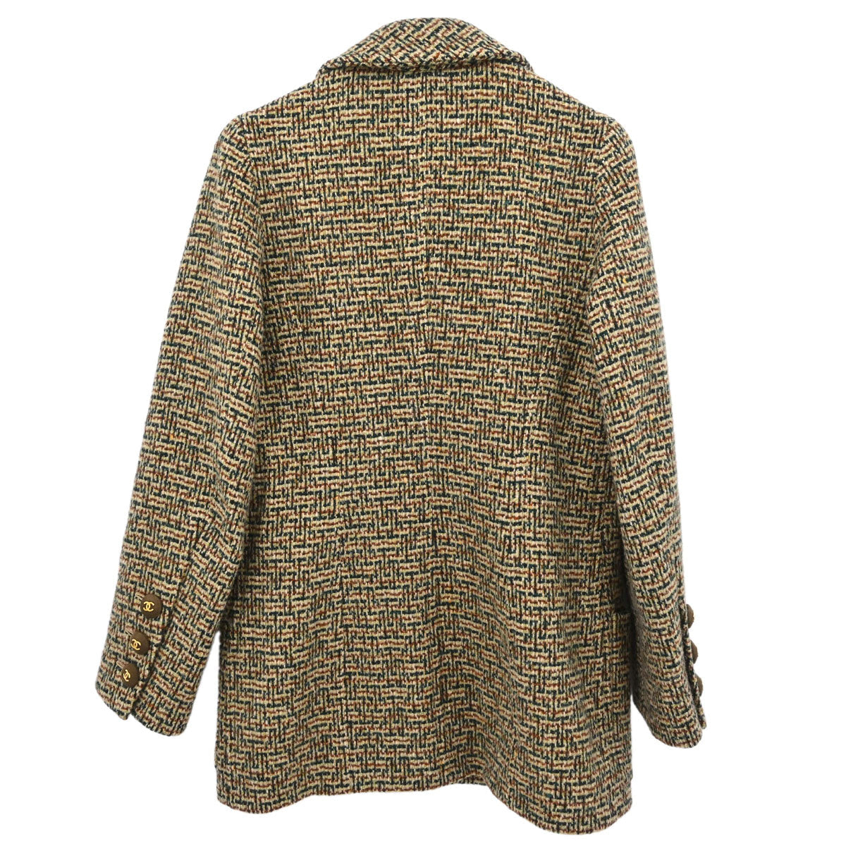 Chanel Single Breasted Tweed Jacket Brown