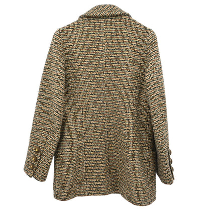 Chanel Single Breasted Tweed Jacket Brown