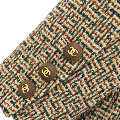 Chanel Single Breasted Tweed Jacket Brown