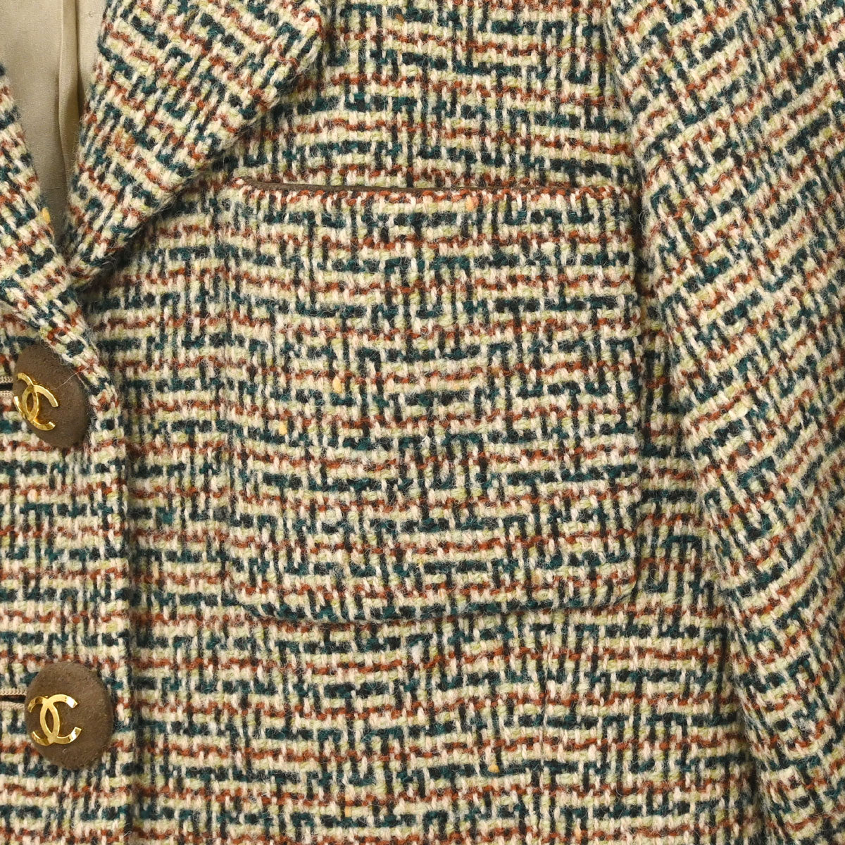 Chanel Single Breasted Tweed Jacket Brown