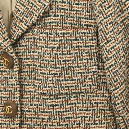 Chanel Single Breasted Tweed Jacket Brown