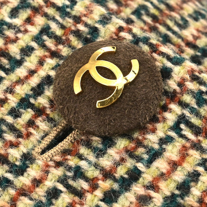 Chanel Single Breasted Tweed Jacket Brown