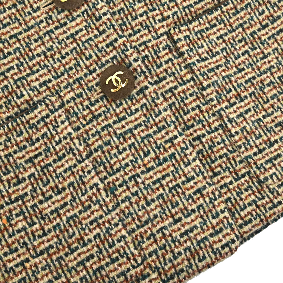 Chanel Single Breasted Tweed Jacket Brown