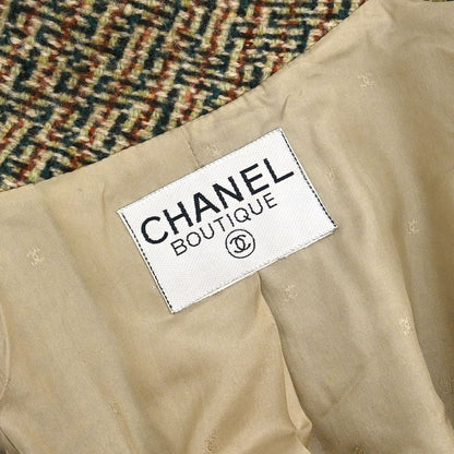 Chanel Single Breasted Tweed Jacket Brown