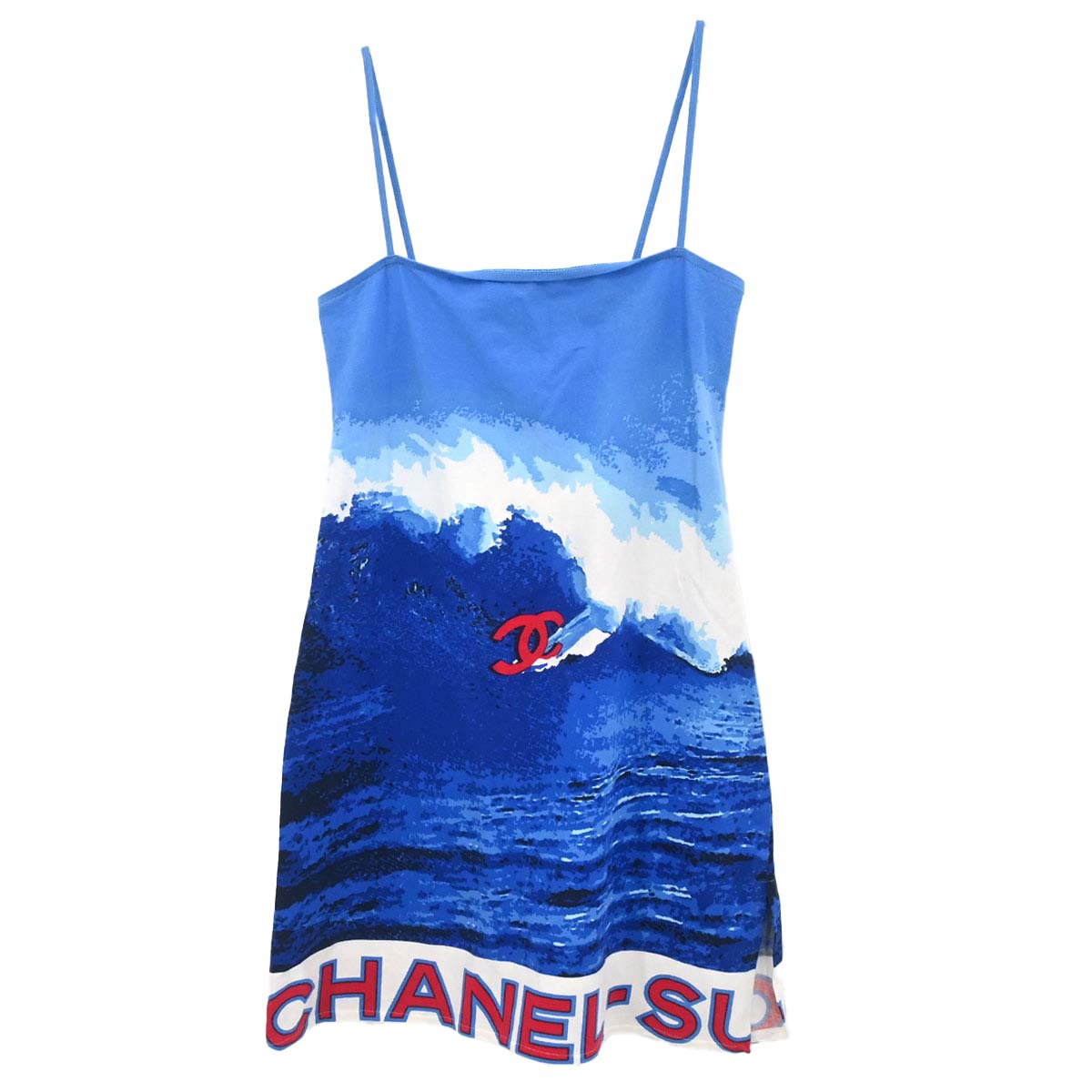Chanel 2002 Surf Line Camisole Dress Blue #38