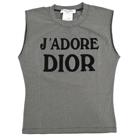 Christian Dior 2002 Sleeveless Tank Top Houndstooth Black #38