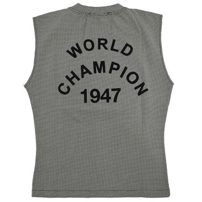 Christian Dior 2002 Sleeveless Tank Top Houndstooth Black #38