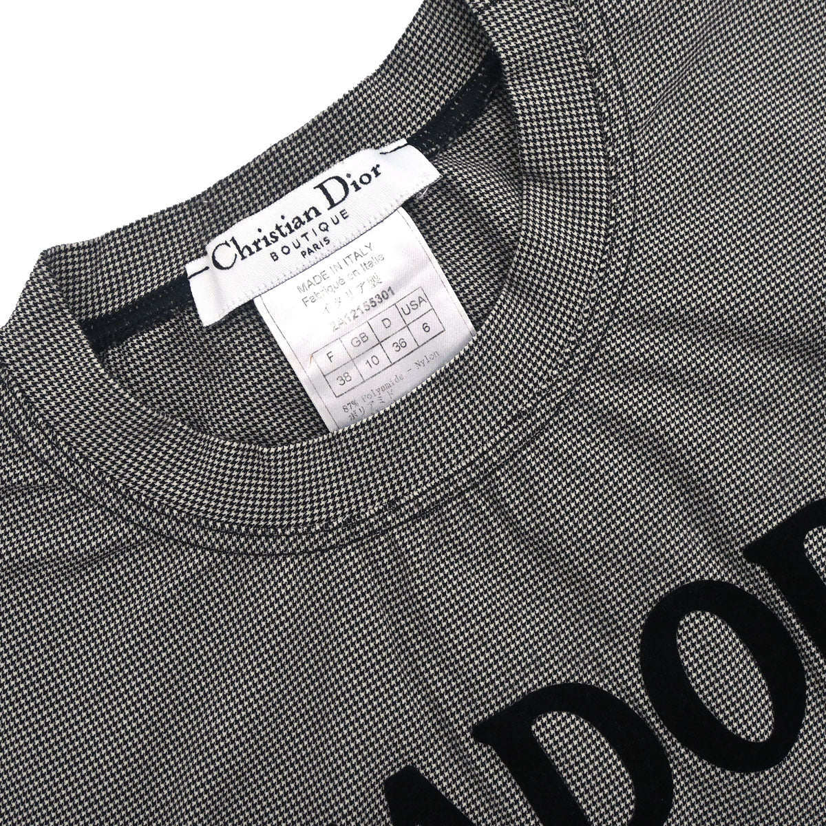 Christian Dior 2002 Sleeveless Tank Top Houndstooth Black #38