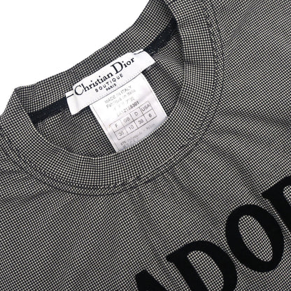 Christian Dior 2002 Sleeveless Tank Top Houndstooth Black #38