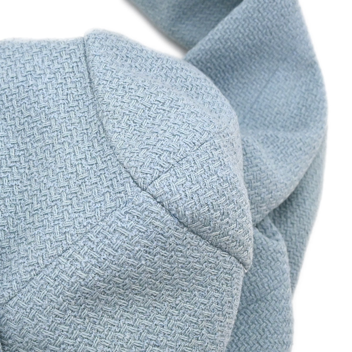 Chanel 1997 Single Breasted Tweed Jacket Light Blue #40