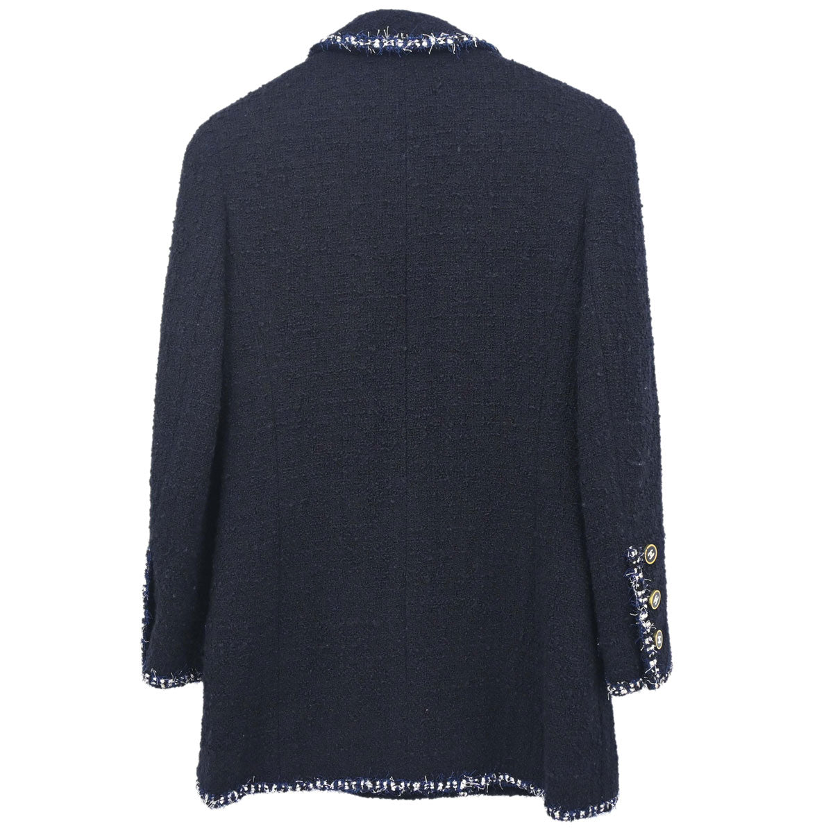 Chanel 1994 Double Breasted Tweed Jacket Navy #34