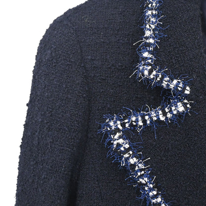 Chanel 1994 Double Breasted Tweed Jacket Navy #34