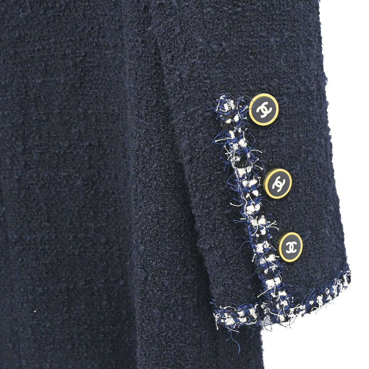 Chanel 1994 Double Breasted Tweed Jacket Navy #34