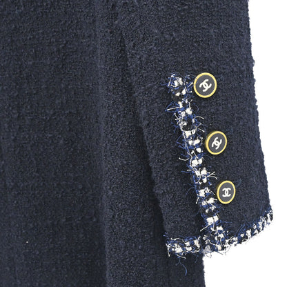 Chanel 1994 Double Breasted Tweed Jacket Navy #34