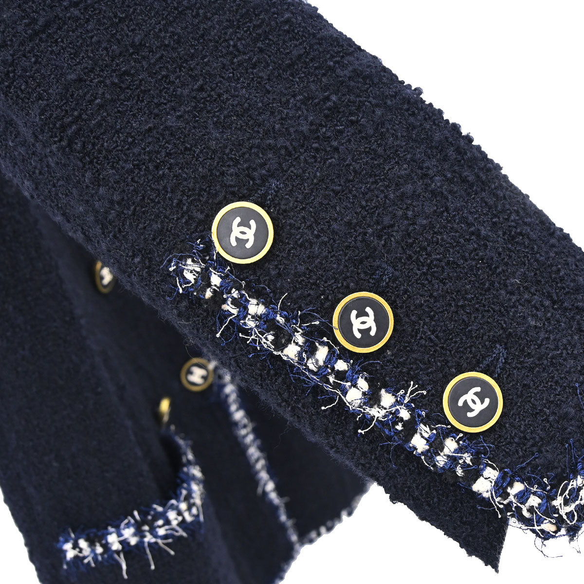 Chanel 1994 Double Breasted Tweed Jacket Navy #34