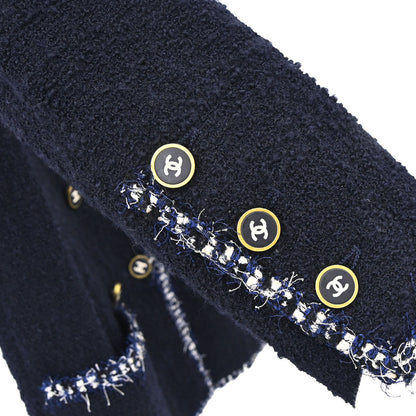 Chanel 1994 Double Breasted Tweed Jacket Navy #34