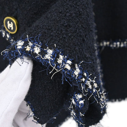 Chanel 1994 Double Breasted Tweed Jacket Navy #34