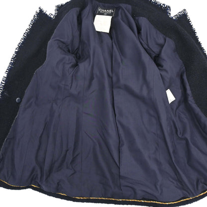 Chanel 1994 Double Breasted Tweed Jacket Navy #34