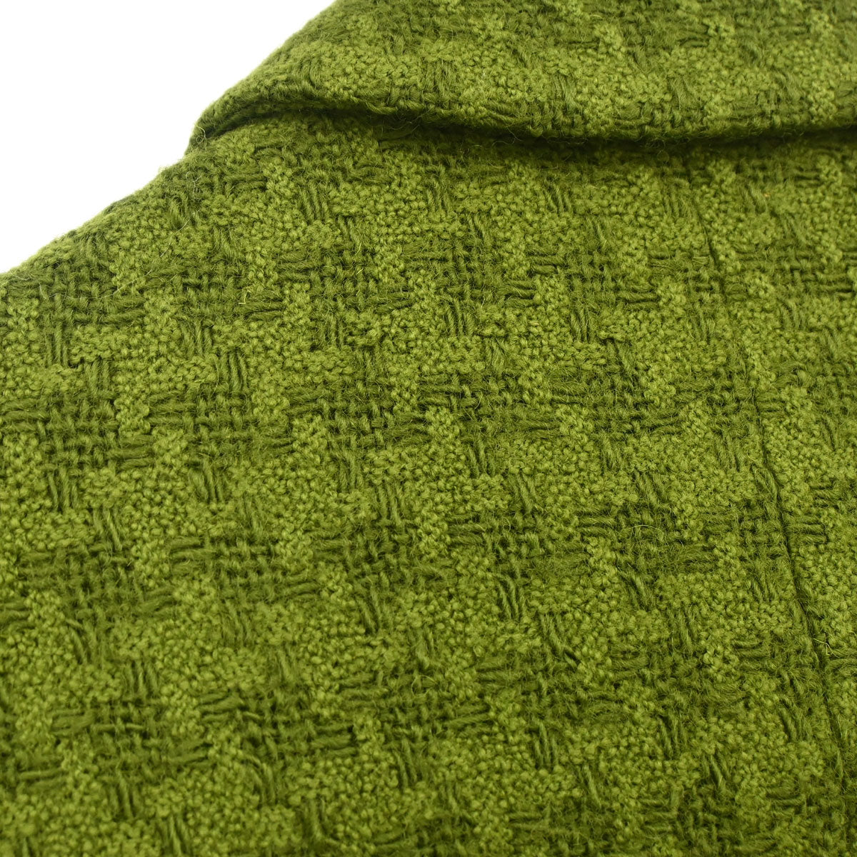 Chanel Single Breasted Jacket Tweed Houndstooth Green