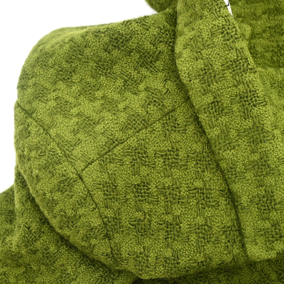 Chanel Single Breasted Jacket Tweed Houndstooth Green