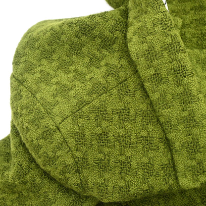 Chanel Single Breasted Jacket Tweed Houndstooth Green