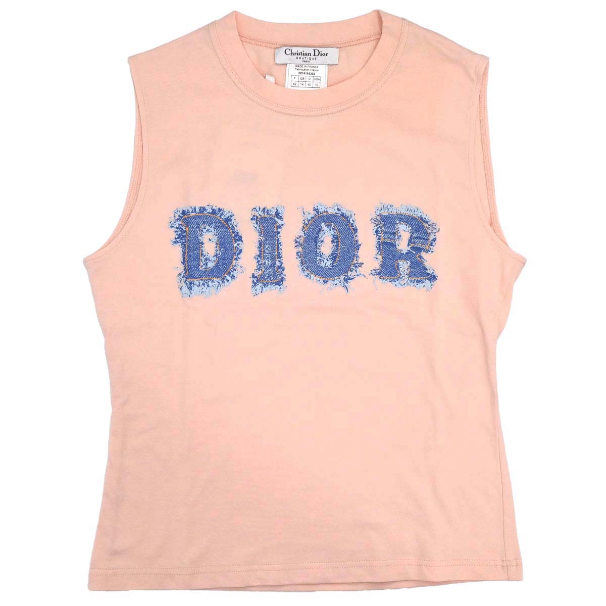 Christian Dior 2003 Sleeveless Tank Top Denim Print Pink #42