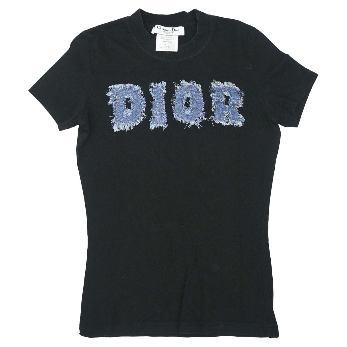 Christian Dior 2002 T-shirt Top Denim Print Black #38