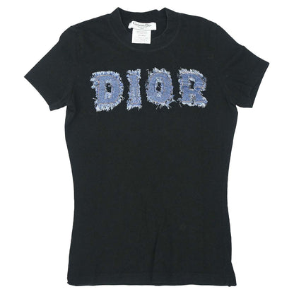 Christian Dior 2002 T-shirt Top Denim Print Black #38