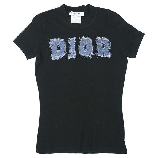 Christian Dior 2002 T-shirt Top Denim Print Black #38