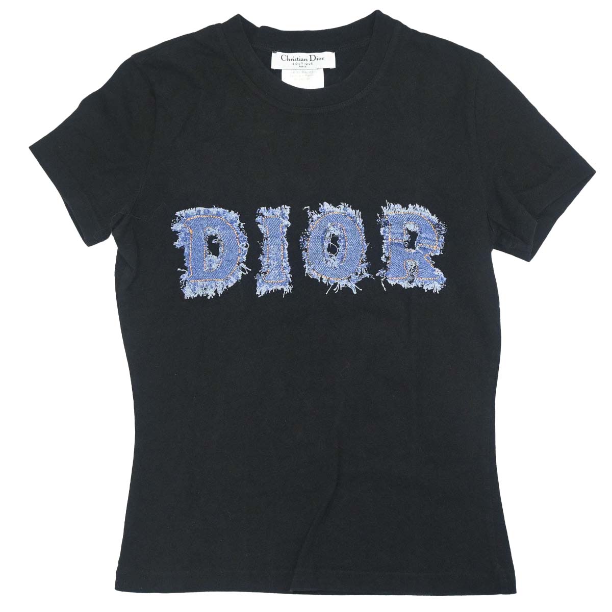 Christian Dior 2003 T-shirt Top Denim Print Black #36