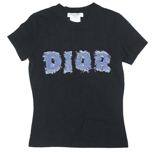 Christian Dior 2003 T-shirt Top Denim Print Black #36