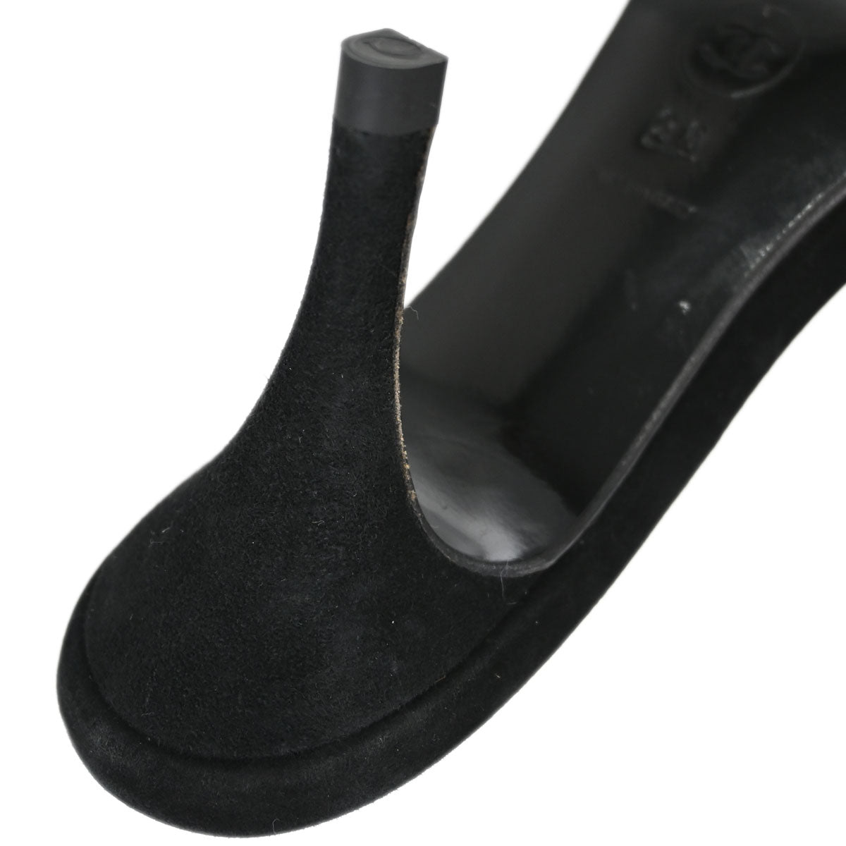 Chanel * CC Black Suede Mules Shoes #36