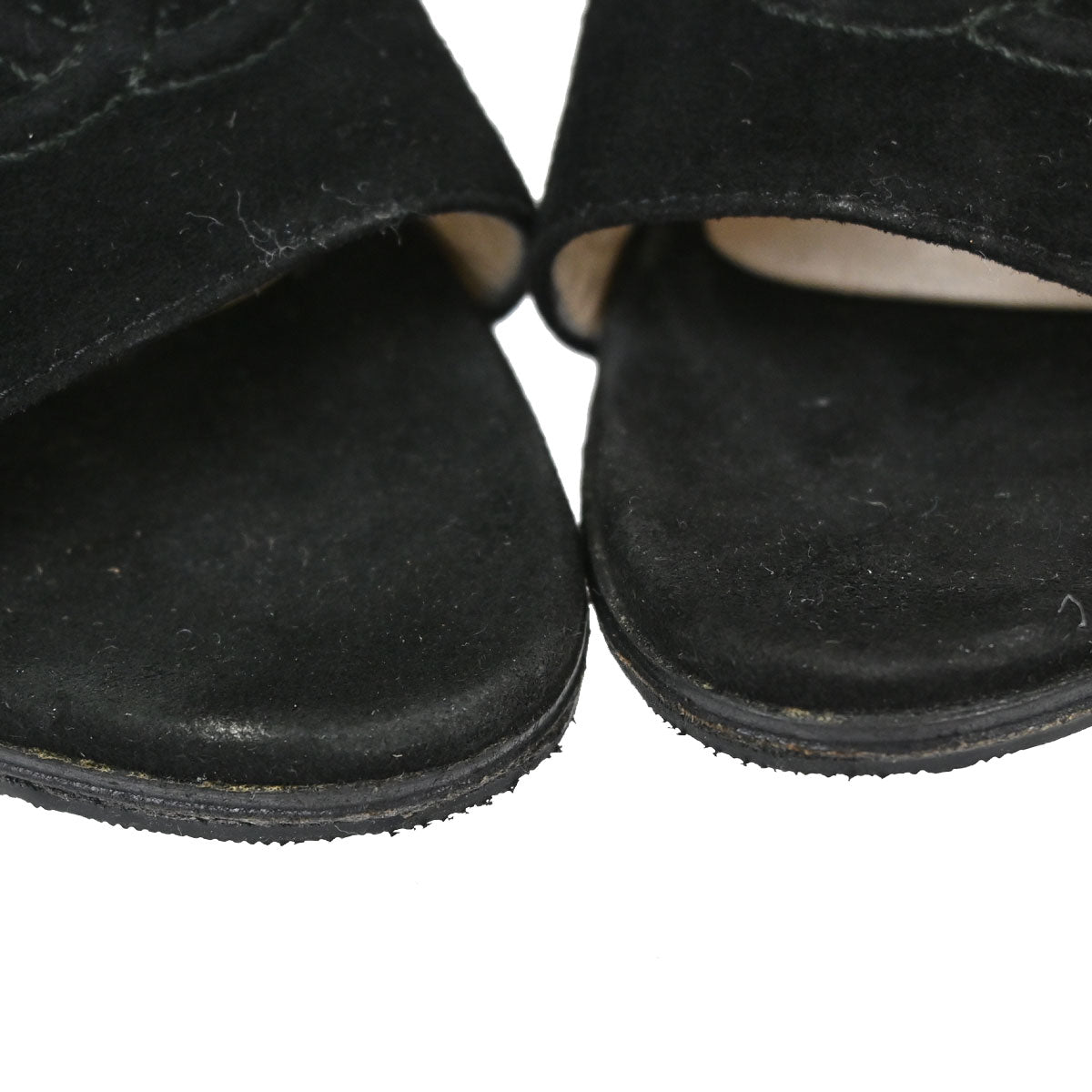 Chanel * CC Black Suede Mules Shoes #36