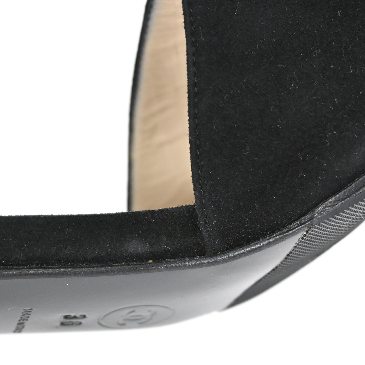Chanel * CC Black Suede Mules Shoes #36