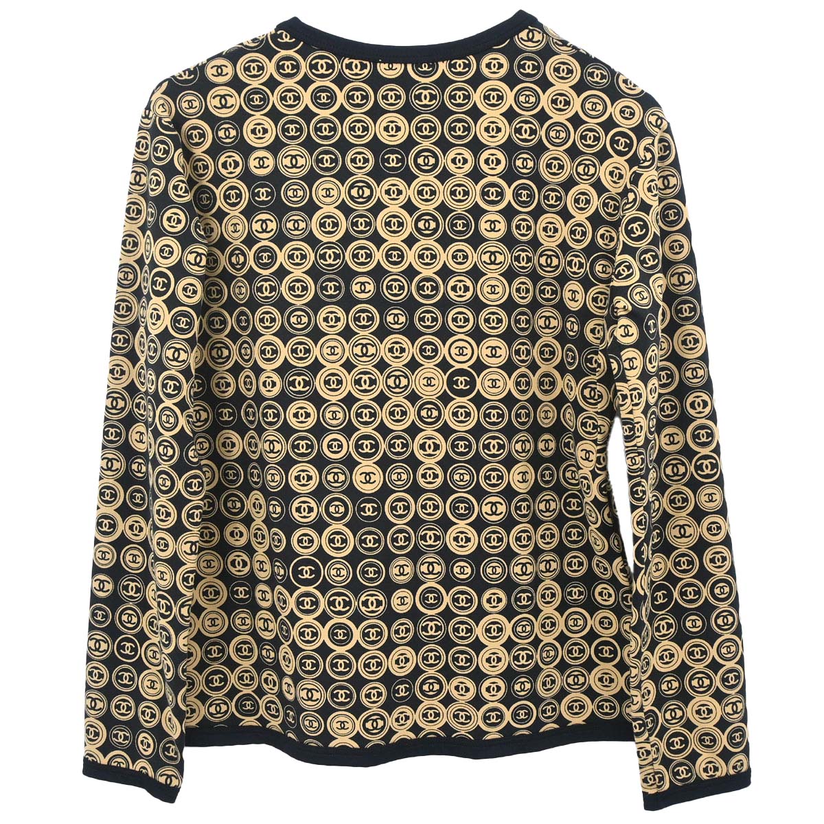 Chanel 2003 Zip Up Top Beige Black #42