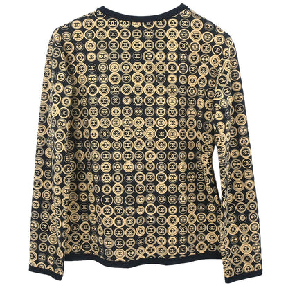 Chanel 2003 Zip Up Top Beige Black #42